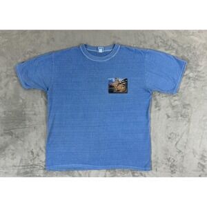 Crazy Shirts Shirt Mens Large Blue Hawaii Flame Wave Photo Graphic Tee Cotton‎